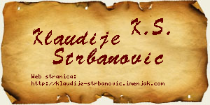 Klaudije Štrbanović vizit kartica